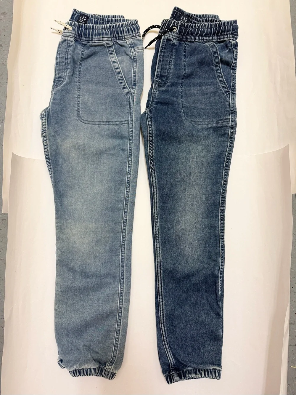 GAP Two-Tone Denim Jogger Pants - Light Blue & Dark Blue